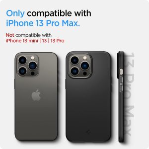 Apple iPhone 13 Pro Max Thin Fit Slim Case by Spigen - ACS03674 - Matte Black - Image 4