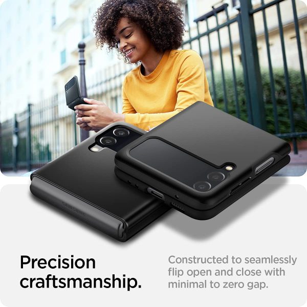 Galaxy Z Flip 3 Thin Fit Case by Spigen - ACS03079 - Matte Black - Image 6