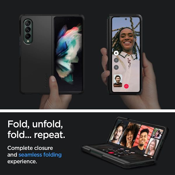 Galaxy Z Fold 3 Tough Armor Case by Spigen ACS03077 - Black - Image 3