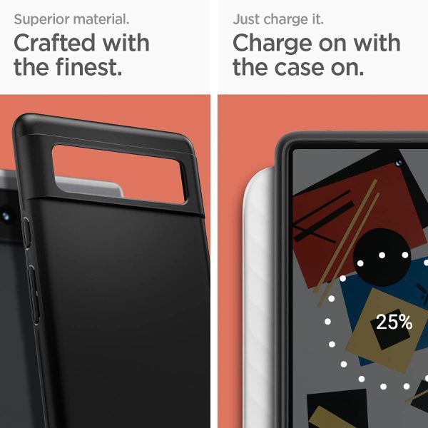 Google Pixel 6 Thin Fit Case by Spigen ACS03435 - Matte Black - Image 7
