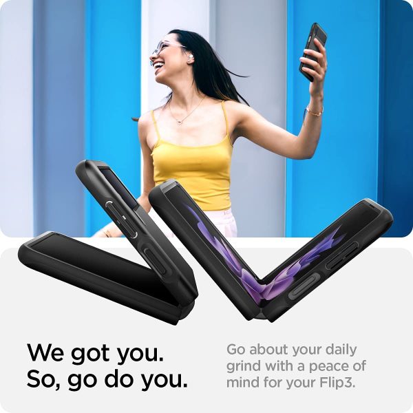 Galaxy Z Flip 3 Thin Fit Case by Spigen - ACS03079 - Matte Black - Image 4