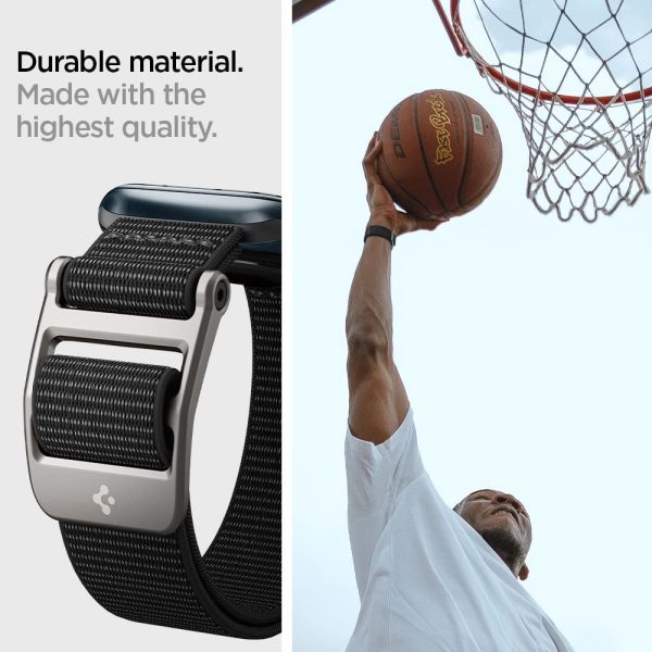 61kx2Yg7KFL._AC_SL1000_ Apple Watch Band for 49 mm / 46mm / 45mm / 44mm / 42mm Dura Pro Flex by Spigen - Black - AMP02465 - Image 3