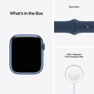 Apple Watch 7 - GPS, 45mm - Blue Aluminum Case with Blue Sport Band - Image 2