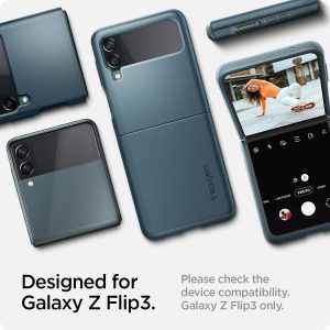 Galaxy Z Flip 3 Thin Fit Case by Spigen - ACS03080 - Matte Green - Image 5