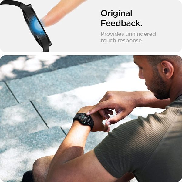 61uLKlycPvL._SL1000_ Galaxy Watch 4 44 mm Glass Protector EZ Fit by Spigen - AGL03429 - Clear - 2 PACK - Image 4