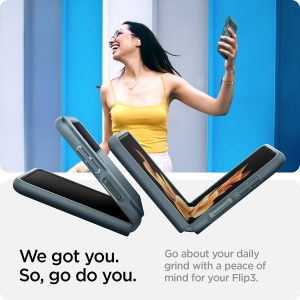 Galaxy Z Flip 3 Thin Fit Case by Spigen - ACS03080 - Matte Green - Image 4
