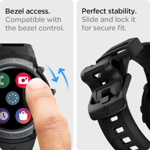 Galaxy Watch 5 / Galaxy Watch 4 Band & Case for 44 mm Rugged Armor Pro - ACS05394 / ACS03164 - Matte Black - Image 5