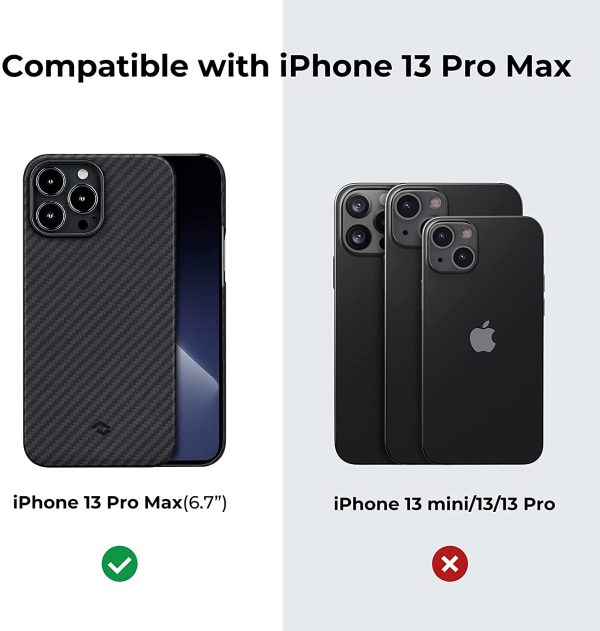 iPhone 13 Pro Max MagEZ Case 2 MagSafe Compatible Carbon Fiber Magnetic Case by PITAKA - Black / Grey Twill - Image 2