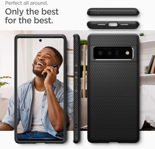 Google Pixel 6 Pro Liquid Air Case by Spigen ACS03455 - Matte Black - Image 2