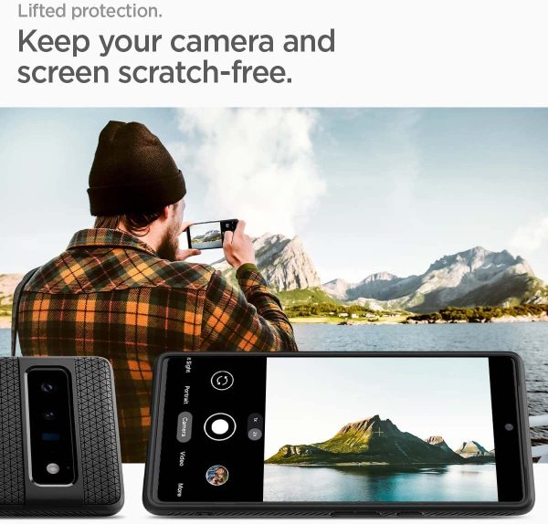 Google Pixel 6 Pro Liquid Air Case by Spigen ACS03455 - Matte Black - Image 3