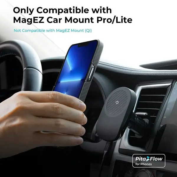 iPhone 13 Pro MagEZ Case 2 MagSafe Compatible Carbon Fiber Magnetic Case by PITAKA - Black / Grey Twill - Image 8