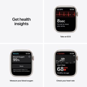 Apple Watch 7 - GPS, 45mm - Starlight Aluminum Case with Starlight Sport Band - Image 3