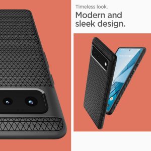 Google Pixel 6 Liquid Air Case by Spigen ACS03436 - Matte Black - Image 4