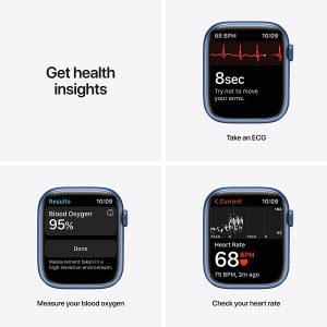 Apple Watch 7 - GPS, 45mm - Blue Aluminum Case with Blue Sport Band - Image 3