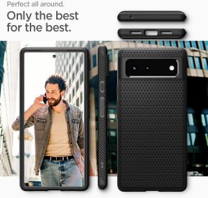 Google Pixel 6 Liquid Air Case by Spigen ACS03436 - Matte Black - Image 6