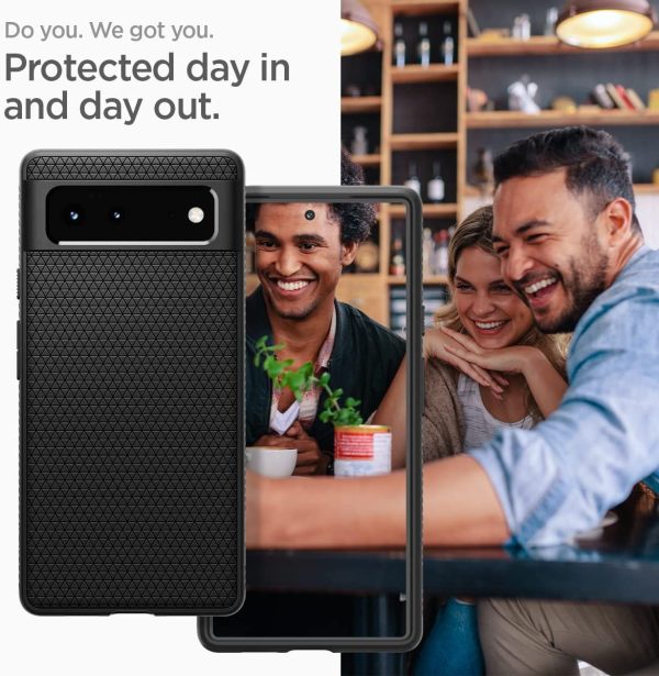 Google Pixel 6 Liquid Air Case by Spigen ACS03436 - Matte Black - Image 7