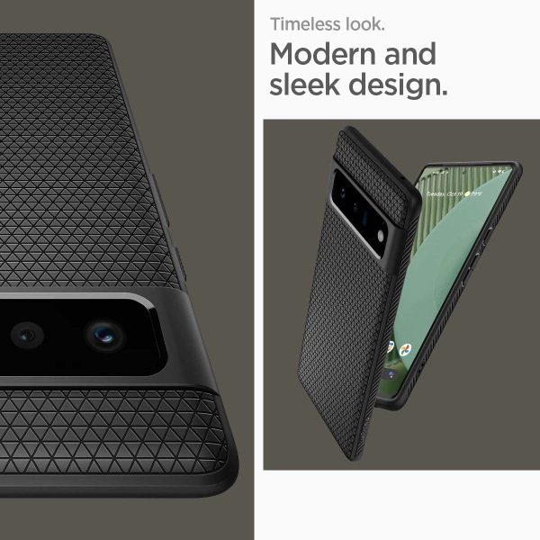 Google Pixel 6 Pro Liquid Air Case by Spigen ACS03455 - Matte Black - Image 4