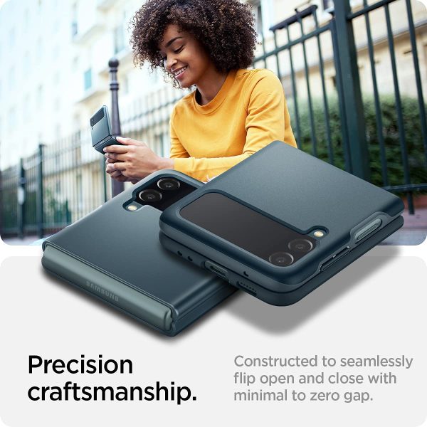 Galaxy Z Flip 3 Thin Fit Case by Spigen - ACS03080 - Matte Green - Image 2