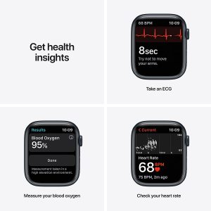 Apple Watch 7 - GPS, 45mm - Midnight Black Aluminum Case with Black Sport Band - Image 3