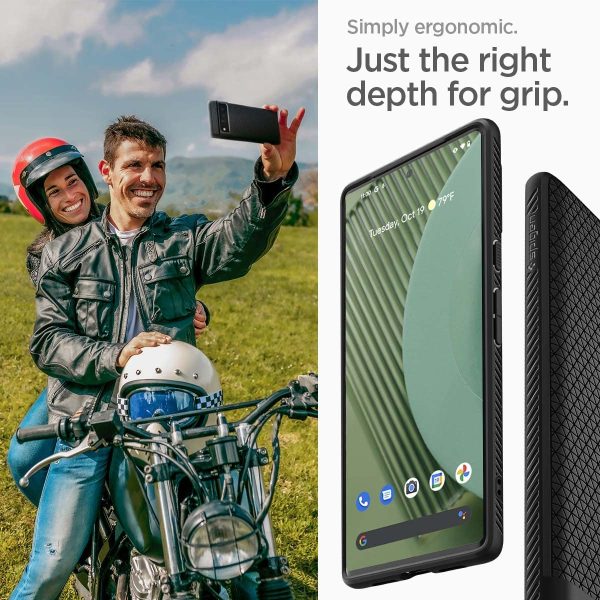 Google Pixel 6 Pro Liquid Air Case by Spigen ACS03455 - Matte Black - Image 6