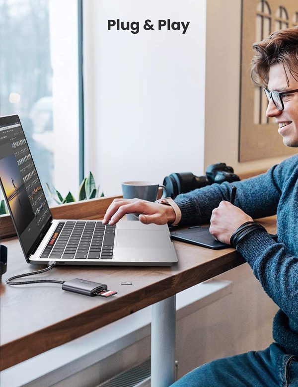 UGREEN SD Card Reader, 2-in-1 USB C Micro SD Card Reader, Memory Card Adapter 2TB Capacity for TF SD Micro SD SDXC SDHC MMC RS-MMC Micro SDXC UHS-I Cards for PC Laptop Mac IPad Android Tablet Phone - Silver - 80888 - Image 3