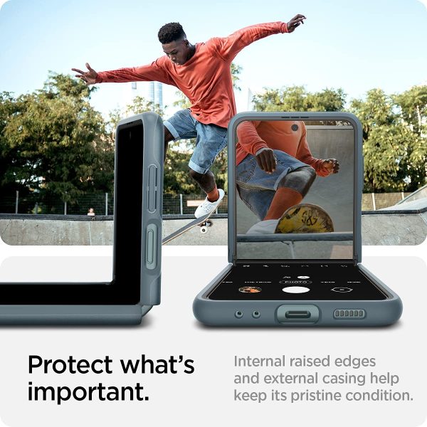 Galaxy Z Flip 3 Thin Fit Case by Spigen - ACS03080 - Matte Green - Image 3