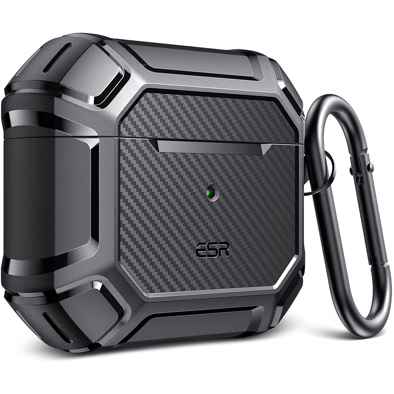 esr-airpods-3-black-shockproof-case Airpods 3 Shockproof Case by ESR with Carabiner, Rugged Protective Cover, Scratch Resistant, Drop Protection, Shock Armor Series - Black - Image 1