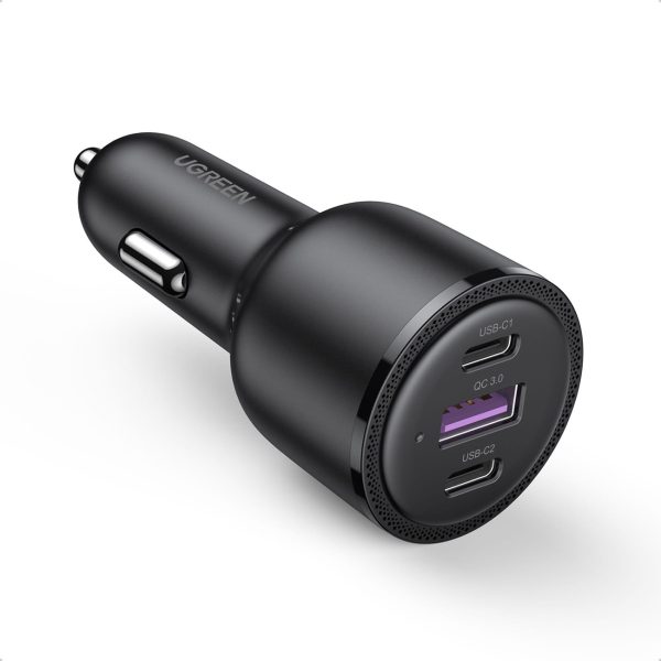 UGREEN Car Charger 69W 3 Ports Super Fast Car charger with PD & QC3.0 , PPS , FCP , AFC  - 20467 - Black - Image 1