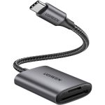 UGREEN SD Card Reader, 2-in-1 USB C Micro SD Card Reader, Memory Card Adapter 2TB Capacity for TF SD Micro SD SDXC SDHC MMC RS-MMC Micro SDXC UHS-I Cards for PC Laptop Mac IPad Android Tablet Phone - Silver - 80888