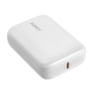 Aukey Power Bank 10000mAh Mini Portable Charger USB C White - PB-N83
