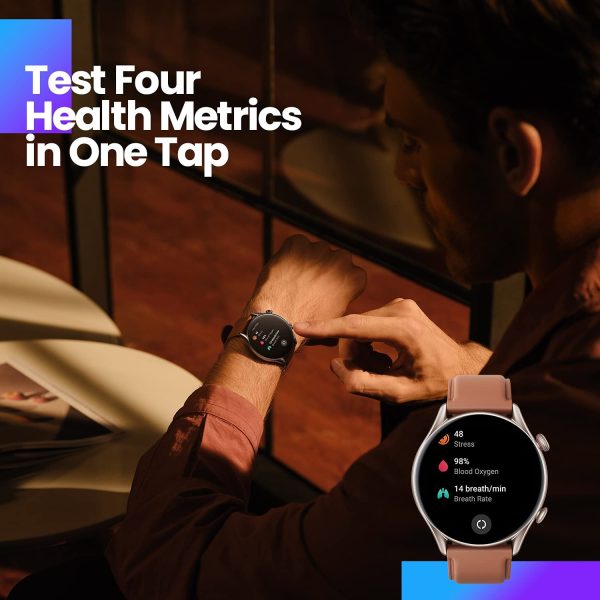 619BHS2yf+L._AC_SL1500_ Amazfit GTR 3 Pro Smart Watch for Android iPhone with Bluetooth Call Alexa GPS WiFi, Men's Fitness Tracker 150 Sports Modes, 1.45”AMOLED Display, Blood Oxygen Heart Rate Tracking, Waterproof, Brown Leather - Image 9