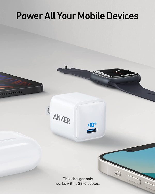 Anker Nano USB C Charger 20W, PIQ 3.0 Durable Compact Fast Charger - White - EU Plug - A2633J22 - Image 2