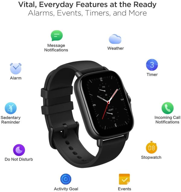 Amazfit GTS 2e Smartwatch For Men Women with Alexa & GPS, Fitness Tracker with 90 Sports Modes, 14 Day Battery Life, Blood Oxygen Heart Rate Monitor, Waterproof, for Android Phone iPhones, Black - Image 3