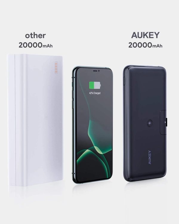 Aukey 20000mAh Basic Pro Wireless Power Bank - Black - PB-WL03 - Image 4