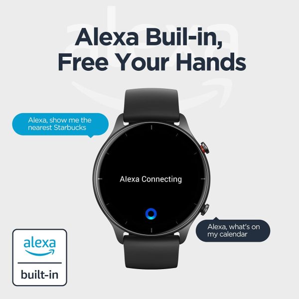 Amazfit GTR 2e Smartwatch with Alexa & GPS, Fitness Tracker with 90 Sports Modes, 24 Day Battery Life, Blood Oxygen Heart Rate Monitor, Waterproof, for iPhone Android Phones, Obsidian Black - Image 3