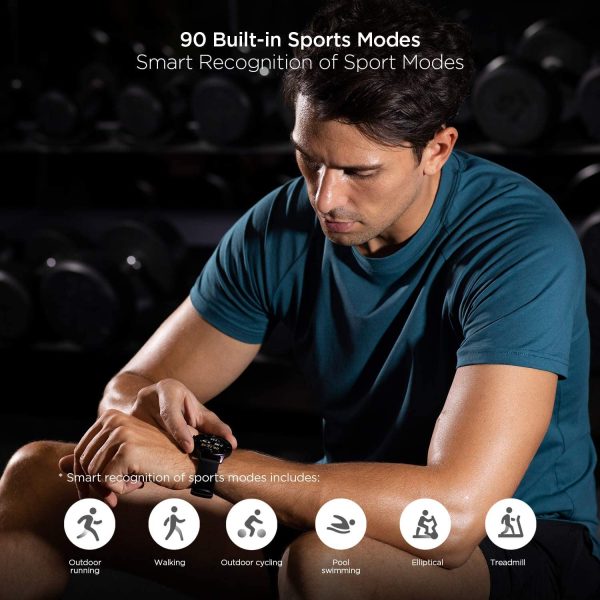 Amazfit GTR 2e Smartwatch with Alexa & GPS, Fitness Tracker with 90 Sports Modes, 24 Day Battery Life, Blood Oxygen Heart Rate Monitor, Waterproof, for iPhone Android Phones, Obsidian Black - Image 9