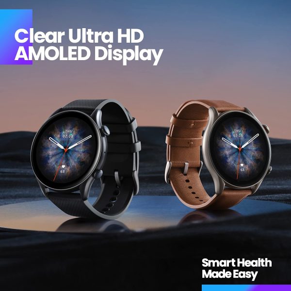 71GhCF1GSUL._AC_SL1500_ Amazfit GTR 3 Pro Smart Watch for Android iPhone with Bluetooth Call Alexa GPS WiFi, Men's Fitness Tracker 150 Sports Modes, 1.45”AMOLED Display, Blood Oxygen Heart Rate Tracking, Waterproof, Brown Leather - Image 3
