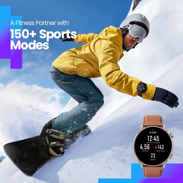 71bK7QL9osL._AC_SL1500_ Amazfit GTR 3 Pro Smart Watch for Android iPhone with Bluetooth Call Alexa GPS WiFi, Men's Fitness Tracker 150 Sports Modes, 1.45”AMOLED Display, Blood Oxygen Heart Rate Tracking, Waterproof, Brown Leather - Image 2