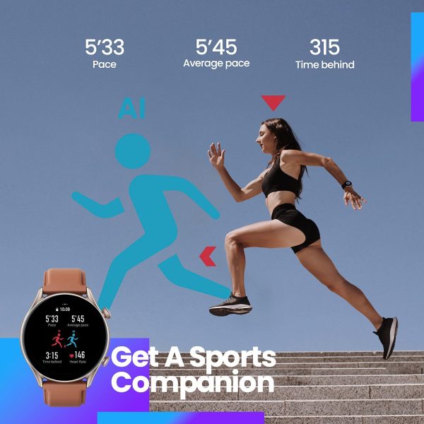 71vxL2hHzVL._AC_SL1500_ Amazfit GTR 3 Pro Smart Watch for Android iPhone with Bluetooth Call Alexa GPS WiFi, Men's Fitness Tracker 150 Sports Modes, 1.45”AMOLED Display, Blood Oxygen Heart Rate Tracking, Waterproof, Brown Leather - Image 7