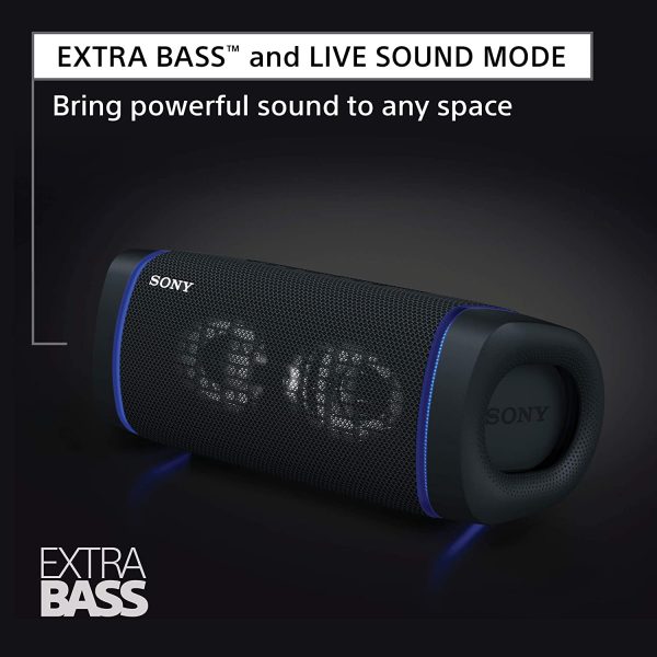 Sony SRS-XB33 EXTRA BASS Wireless Portable Speaker IP67 Waterproof BLUETOOTH 24 Hour Battery and Built In Mic for Phone Calls, Black - Image 3
