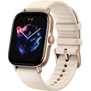 Amazfit GTS 3 Smart Watch for Android iPhone, Alexa Built-in, GPS Fitness Sports Watch with 150 Sports Modes, 1.75” AMOLED Display, 12-Day Battery Life, Blood Oxygen Heart Rate Tracking, Ivory White Gold