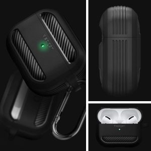 Apple AirPods Pro (2019) Case Spigen Rugged Armor - Matte Black - ASD00540 - Image 8
