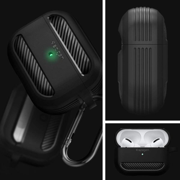Apple AirPods Pro (2019) Case Spigen Rugged Armor - Matte Black - ASD00540 - Image 8
