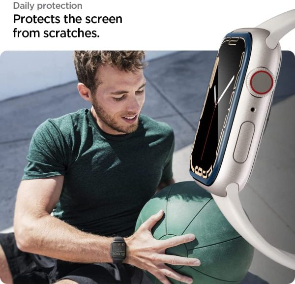 Apple Watch Screen Protector ProFlex by Spigen for 45mm Model Series 8 / Series 7 with Auto Alignment Kit - Clear - 2 PACK - AFL04051 - Image 6
