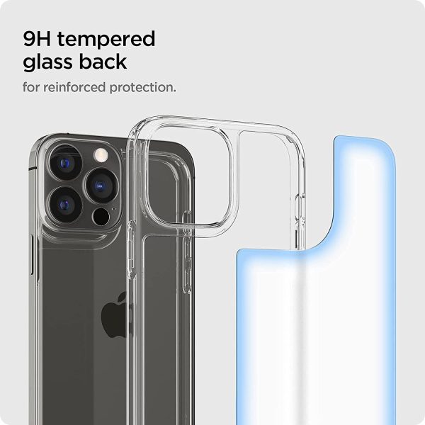 Apple iPhone 13 Pro Max Quartz Hybrid Glass Back Case with Drop Protection by Spigen - ACS03215 - Matte Clear - Image 5