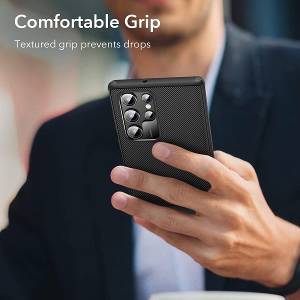 Galaxy S22 Ultra Air Shield Boost Back Case with Kickstand by ESR – Black - Image 2