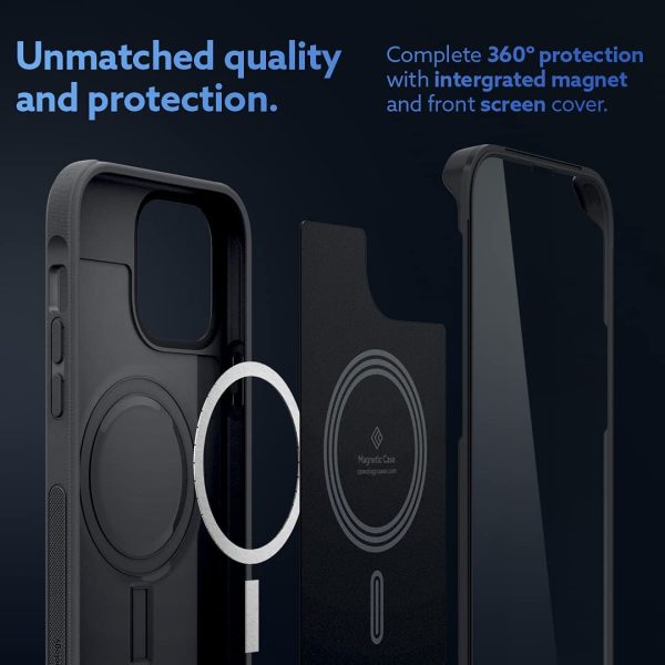 Apple iPhone 13 Pro Max Stratum 360 Degree Protection Case with Magnetic Protector by Caseology - ACS03599 - Ash Gray - Image 6