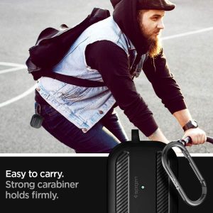 Apple AirPods Pro (2019) Case Spigen Rugged Armor - Matte Black - ASD00540 - Image 5