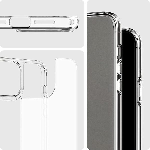 Apple iPhone 13 Pro Max Quartz Hybrid Glass Back Case with Drop Protection by Spigen - ACS03215 - Matte Clear - Image 7
