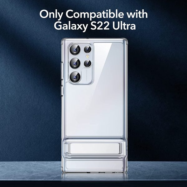 Galaxy S22 Ultra Air Shield Boost Back Case with Kickstand by ESR – Crystal Clear - Image 6